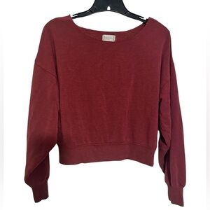 Reworked super cute, exquisitely soft LS Top‎ in Burgundy, Sz XS